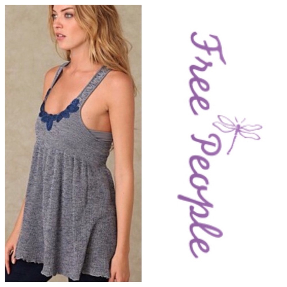Free People Appliqué Sweater Tank
